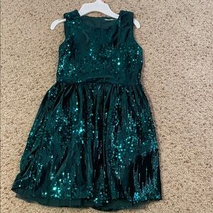 Rare Editions Girls Green Sequin Party Dress